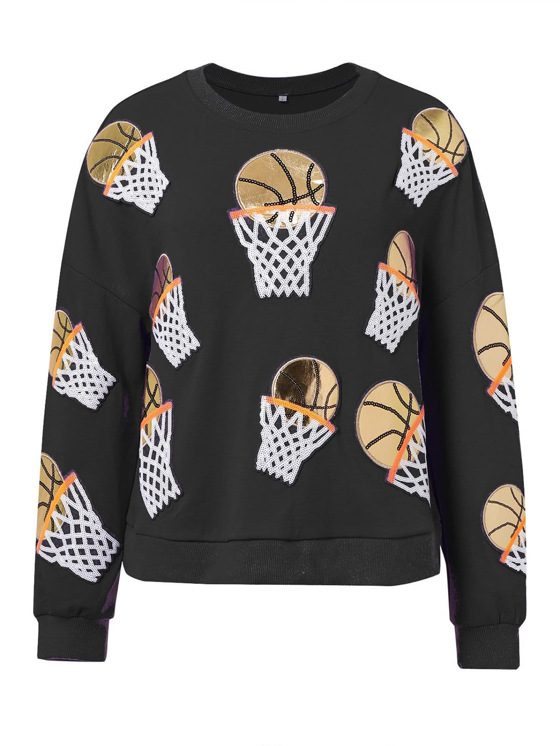 Basketball Round Neck Long Sleeve Sweatshirt