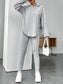 Round Neck Dropped Shoulder Hoodie and Pants Set