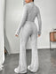 Ribbed Mock Neck Long Sleeve Top and Pants Set