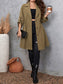 Honey Plus Size Lapel Collar Drawstring Roll-Tab Sleeve Trench Coat