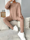 Round Neck Dropped Shoulder Hoodie and Pants Set