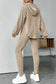 Round Neck Dropped Shoulder Hoodie and Pants Set