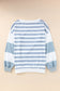 Football Striped Round Neck Long Sleeve Sweatshirt